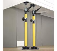 Vibeo 2-Pack Drywall Lift Jack - Adjustable Heavy-Duty Plasterboard Prop, Telescoping Support Pole for Cabinet Installation, Stable 3rd Hand Tool for Carpenters (Yellow, Medium)