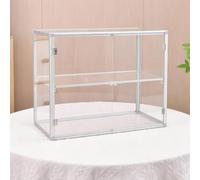 Vibeo 2 Tier Acrylic Storage Box with Double Doors, Hinged Clear Display Case Dustproof Protection, 16 20 24 28 30 in Wide Acrylic Countertop Box(40x30x40cm/16x12x16in)