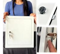 Vibeo Access Panel Large Access Door with Lock and Key, Hidden White Inspection Hatch for Drywall, Plumbing/Wires/HVAC Aluminum Service Access Hole Cover(55x80cm/22x32in)