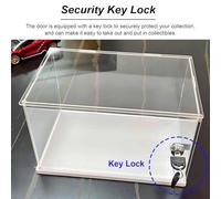 Vibeo Action Figure Acrylic Box with Lock And Keys, Dustproof Transparent Case for Display/Collectible, Countertop Storage Box Showcase with Door(25x15x30cm(10"x6"x12"))