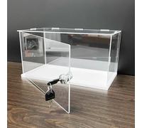 Vibeo Action Figure Acrylic Box with Lock and Keys, Dustproof Transparent Case for Display/Collectible, Countertop Storage Box Showcase with Door(45x30x20cm(18"x12"x8"))