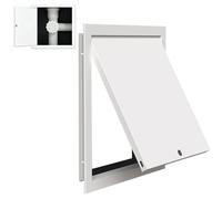 Vibeo Lockable Attic Access Door with Lock, Plumbing Access Door for Drywall/Tile, White Metal Access Panel for HVAC, Wall, Ceiling, and Drywall, Garage Bathroom Attic Hatch(50x50cm(19.6x19.6in))
