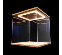 Vibeo Small Acrylic Storage Box Transparent, Lighting Display Case Cabinet Easy Opening, Thickened Base Clear Box for Miniatures, Crystals, Cars(30x20x30cm(12"x8"x12"))