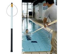 Vibeo Telescopic Teaching Preserver Pole with Non-slip Handle, Pool Safety Hook for Emergency Rescue, Fiberglass Swimming Pool Pole for Beach(White)