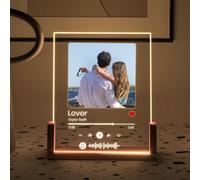 VIBEOWAVE Personalized Song Night Light, Customized Song Plaque LED Frame with Photos for Couple Boyfriend, Custom Birthday Gifts for Her Him Friends Girlfriend Family (Style 12 Song with Code 2)