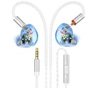 Vibes 202M Wired Earbuds - HiFi in Ear Monitor Headphones - Noise-Isolating Ear Buds w/ Mic - Clear Sound, Deep Bass & Comfort-Fit Gaming Earphones - MMCX to 3.5mm & Silver Plated Cord, Carrying Case