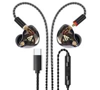 Vibes 202MC USB-C Wired Earbuds - HiFi in Ear Monitor Headphones - Noise Isolating Ear Buds w/ Mic - Clear Sound, Deep Bass & Comfort-Fit Earphones - MMCX to USBC, Silver Plated Cord, Carrying Case