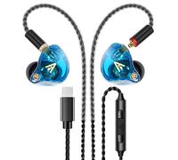 Vibes 202ML Wired Earbuds - HiFi in Ear Headphones for iPhone 5-14, Noise Isolating Ear Buds w/ Mic - Clear Sound, Deep Bass, Comfort-Fit Earphones - MMCX-LTN, Silver Plated Cord, Carrying Case