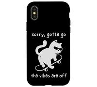Vibes Are Off Funny Cat Skateboard Introvert Sarcastic Humor Case for iPhone X/XS