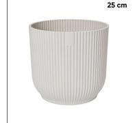 Monal Vibes Fold Round Flower Plant Pot - 100% Recycled Matte Plastic - Planter for Indoor Outdoor - Garden Living Home Decoration - Modern Nordic Style Lightweight (Silky White, 25cm)