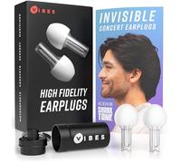 Vibes High Fidelity Earplugs - Comfortable and Reusable Hearing Protection for Concerts and Live Music, Virtually Invisible Design with Travel Case