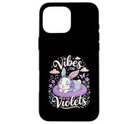 Vibes In The Violets Bunny Music Art Case for iPhone 16 Pro Max