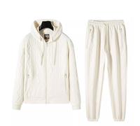 Vibes Jacquard Hooded Tracksuit Womens Full Set Lounge Wear 2 Piece Ladies Tracksuits Long Sleeve Activewear pullover Tops Trousers Sets (UK, Alpha, S, M, Regular, Regular, Beige)