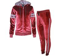 Vibes ladies Velour tracksuit Hoodie women's velour tracksuits set Casual wear full zipper women jogging suit outfit athletic sweat suits and active wear (UK, Alpha, L, Regular, Regular, Maroon)