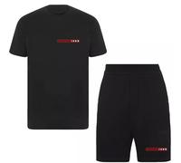 Vibes New Men’s Cotton T Shirt & Tracksuit Set for summer with ICON PRINT (XXL, Black)