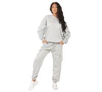 Vibes Tracksuit Womens Full Set Lounge Wear Sets 2 Piece Ladies Tracksuits Long Sleeve Activewear pullover Tops Trousers Sets Casual Tracksuit Autumn Winter (UK, Alpha, XS, S, Regular, Regular, Grey)