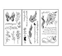 VIBESHOOD Temporary Tattoos Infinity Butterfly Words 3 Sheets Large Temporary Tattoo for Adults Women Men Waterproof Friction Resistant Low Reflective Lasts 5-7 day