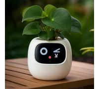 Vibezy - Ai Smart Planter, Your Smart Planter Companion, Smart Planter, A Flowerpot That is Like a Pet, Endowed with Real Affection, Gift (White)