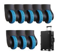 Vibhgtf Protective Covers for Luggage Wheels - 8 Pieces Silicone Covers for Luggage Wheels | Travel Accessories, Silicone Protective Case for Rotating Luggage Wheels for the Majority, sky blue, see