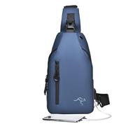 Vibhgtf Small Bandolera Bag - Informal Bandolera Bag for Daily Use for Men, Lightweight Bandolera Backpack with USB Load Port for Phone, Cash and Cards, blue, Siehe Beschreibung