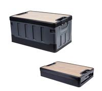 Vibhgtf Waterproof Terrace Trunk - 35L Folding Outdoor Storage Box with Handles, Heavy Duty Garden Organizer | Multipurpose Tool Bench, Cushions, Camping, Swimming Pool