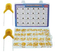 VIBICCK 24 Values 600pcs Multilayer Monolithic Ceramic Capacitor Assortment Kit, 10pF-10uF Capacitor Set with Storage Box for Electronics Projects