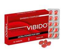 VIBIDO 1000mg New UK | Stronger | Longer | Harder | Performance | Extra Strength Enhancing, Stamina Endurance Booster Supplement Pills for Men | 10 Ginseng Tablets