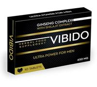 VIBIDO 650mg | Stronger | Longer | Harder | Performance | Extra Strength Enhancing Tablets | Stamina Endurance Booster Supplement Pills for Men | 10 Ginseng Tablets