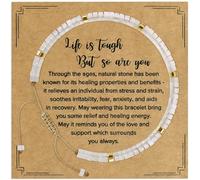 VIBILIA Beaded Bracelets for Women, Inspirational Gifts Bracelets for Women, Natural Stone Healing Bracelet, Get Well Gifts for Women, Mom, Daughter, Wife, Friend, Sister, Coworker, One Size, White