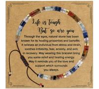 VIBILIA Beaded Bracelets for Women, Inspirational Gifts Bracelets for Women, Natural Stone Healing Bracelet, Get Well Gifts for Women, Mom, Daughter, Wife, Friend, Sister, Coworker, One Size, Rainbow