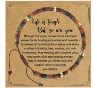 VIBILIA Beaded Bracelets for Women, Inspirational Gifts Bracelets for Women, Natural Stone Healing Bracelet, Get Well Gifts for Women, Mom, Daughter, Wife, Friend, Sister, Coworker, One Size, Jasper