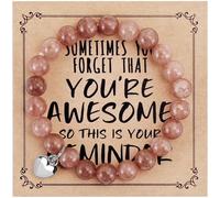 VIBILIA Beaded Bracelets for Women, Inspirational Heart Bracelet for Women, Natural Gemstone Love Bracelets, Trendy Jewelry Gifts for Mom, Daughter, Wife, Sister, Friend Birthday Mother's Day, One