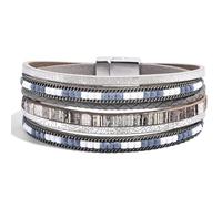 VIBILIA Boho Leather Wrap Bracelets for Women Multi-Layer Bracelets with Strong Clasp Jewelry for Women, 7.67, no gemstone