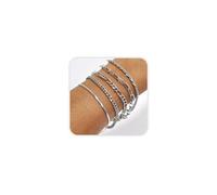VIBILIA Dainty Gold Chain Bracelet for Women Trendy Stackable Adjustable Layered Metal Bracelet Gold Plated Twist Link Figaro Chain Paperclip Bracelets Fashion Jewelry, 4.10, no gemstone