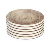 Vibiliyou Timber Texture Pattern Coasters for Drinks with Bar,Ceramic Stone Coasters for Coffee Table,Housewarming Gift for Friends - Men,Women Birthday,Home Decor,4 Inches,6 Pcs