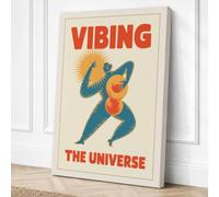 Vibing the Universe Retro Canvas Wall Art Print 24x16 Inch (61 x 41 cm)