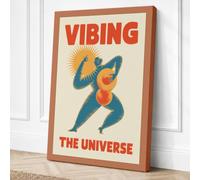 Vibing the Universe Retro Canvas Wall Art Print 24x16 Inch (61 x 41 cm)