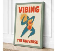 Vibing the Universe Retro Canvas Wall Art Print 30x20 Inch (76 x 51 cm)
