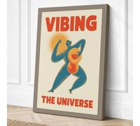 Vibing the Universe Retro Canvas Wall Art Print 36x24 Inch (91 x 61 cm)
