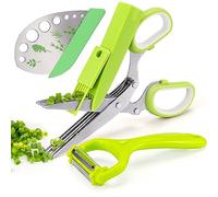 VIBIRIT Herb Scissors Leaf Herb Stripper, Stainless Steel 5 Blade Kitchen Scissors, for Mince Chicken, Poultry, Fish, Meat, Vegetables, Collard Greens, Parsley, Rosemary Herb | Dishwasher Safe