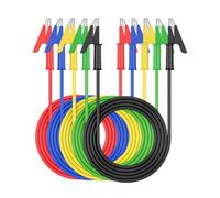 Vibit 5 Pcs Dual Ended Alligator Clip Leads, Alligator Clips Electrical Test Leads, Multimeter Alligator Clips with Wires, 3.3 ft Insulated Alligator Clip Wires, 15A 1000V with Crocodile Clips