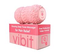 Vibit - Vibrating Massage Roller for Foot, Leg, Muscles, and More, Great for Pain Relief, Sciatica, and Plantar Fasciitis, Portable, Lightweight, 3 Vibration Levels (Pink) (10cm Diameter)