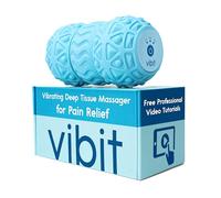 Vibit - Vibrating Massager for Plantar Fasciitis, Pain Relief and Sciatica, Foot and Body Portable Massage Roller, Deep Tissue Pain Relief from Feet to Neck, Electric, 3 Vibration Levels (New Blue)