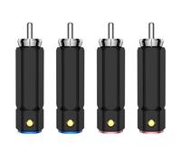 Viborg 4 Pcs Silver Plated Rca Male Phono Plugs Solderles Hifi Rca Connectors Phono Rca Plugs For Cables Up To 9mm (Silver Plated Rca Plugs-02)