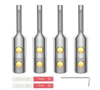 Viborg 4Pcs Pure Copper Rhodium Plated 5mm Banana Plugs Speaker Amplifier Cable Connector Screw Locking With Heatshrink+Wrench