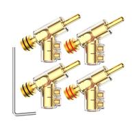 Viborg 4X HiFi 24K Gold Plated Banana Plug Connectors 45 Degree Angled Screw Locking UST Banana Connectors for Speaker Wire, Audio/Video Receiver, Amplifiers and Sound Systems
