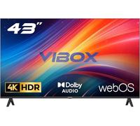 Vibox 43-Inch UHD 4K Smart LED TV | WebOS | Built-in Speakers | 3x HDMI, 2x USB | Wall Mount Compatible | Remote with Streaming Controls | For Bedroom, Living Room, or Office