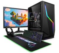 Vibox Gaming PC Bundle - AMD Ryzen 3 3200G, Integrated Radeon Vega 8, 16GB RAM, 1TB SSD, Windows 11, 22" Monitor, WiFi 6 + Bluetooth 5.4