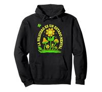 Vibra Feliz Retro con Flor Sonriente y Hongos Psicodélicos Pullover Hoodie
