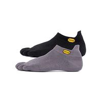 Vibram Athletic No Show Toe Socks, Black/Grey (2 Pack), Size Medium, Black, Medium